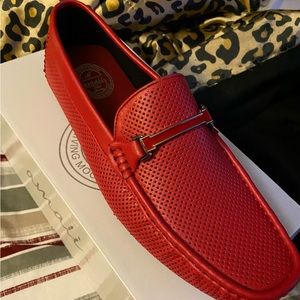 Mens size 11 red loafers brand new never worn in the box